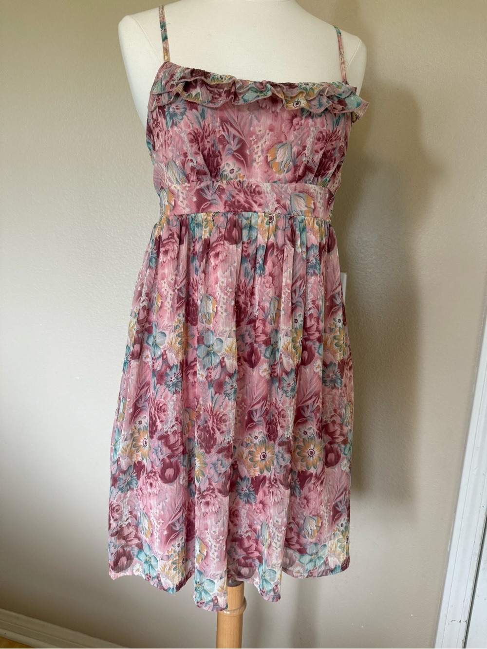 Fire Los Angeles Pink Floral Ruffle Mini Dress